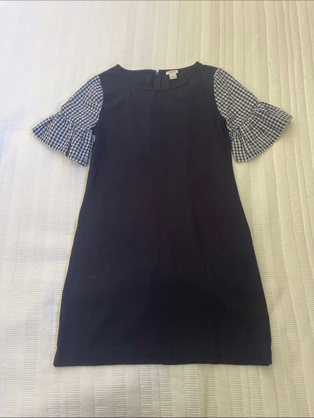 J. Crew Navy Crewneck Dress with Back Zipper